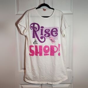 Relevant Vintage White Pink Purple Rise & Shop Sleep Shirt Dress One Size